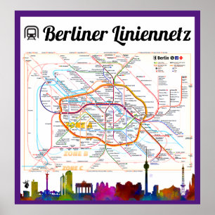 " Deutschland. BERLIN Liniennetz (S-/U-Bahn) ... Poster
