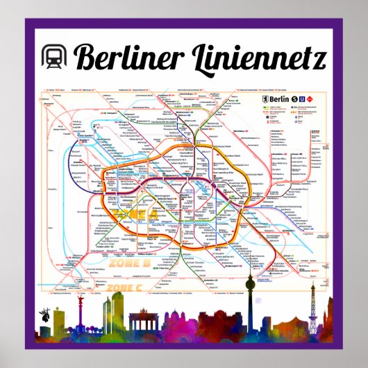 " Deutschland. BERLIN Liniennetz (S-/U-Bahn) ... Poster (Vorne)