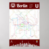 " Deutschland: BERLIN U-Bahn MAP ... Poster (Vorne)
