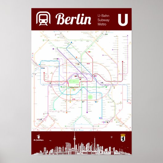" Deutschland: BERLIN U-Bahn MAP ... Poster (Vorne)