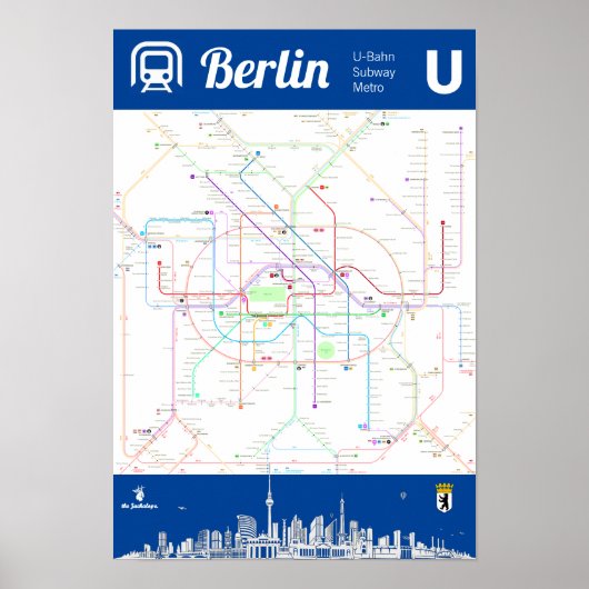 " Deutschland: BERLIN U-Bahn MAP ... Poster (Vorne)