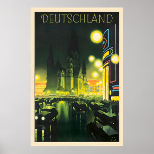 Deutschland Berlin Vintage Reiseposter Poster