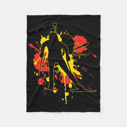 Deutschland Biathlonist Fleecedecke (Vorderseite)