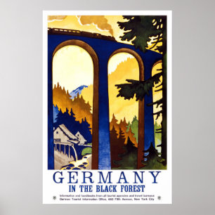 Deutschland Black Forest Vintage Travel Poster