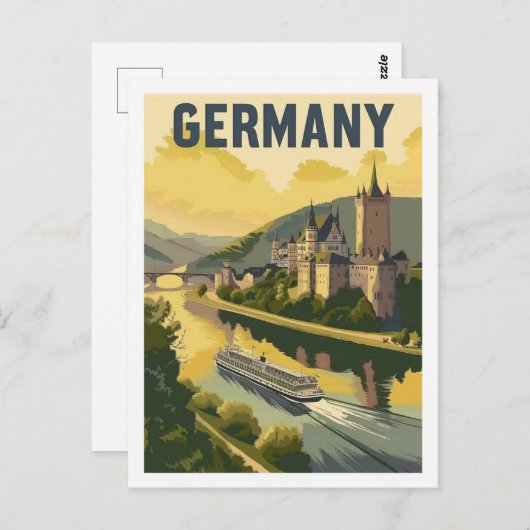 Deutschland Burg Vintag Berühmter Reiseraum Postkarte (Vorne/Hinten)