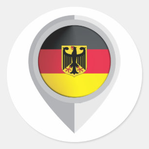 Deutschland Button Location Flag Runder Aufkleber