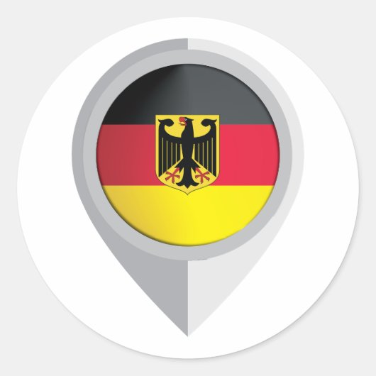 Deutschland Button Location Flag Runder Aufkleber (Vorderseite)