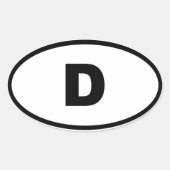 Deutschland - D - Europa Ovaler Aufkleber (Vorderseite)