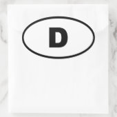 Deutschland - D - Europa Ovaler Aufkleber (Tasche)