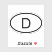 Deutschland D Ländercode Oval Aufkleber (Blatt)
