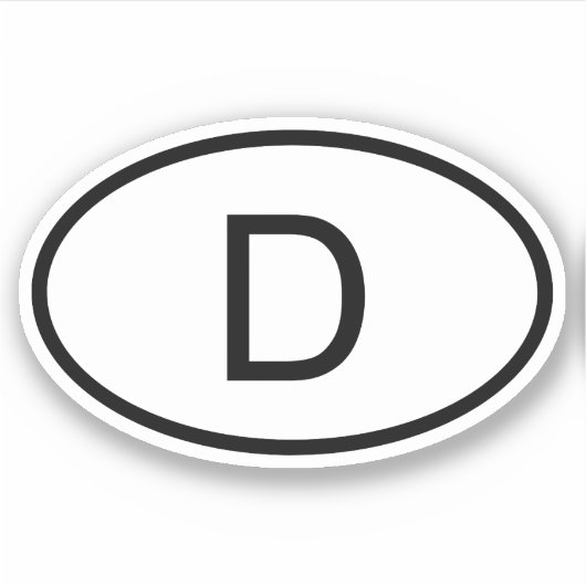 Deutschland D Ländercode Oval Aufkleber (Vorderseite)