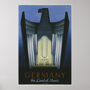 Deutschland Das Land der Musik Vintage Poster