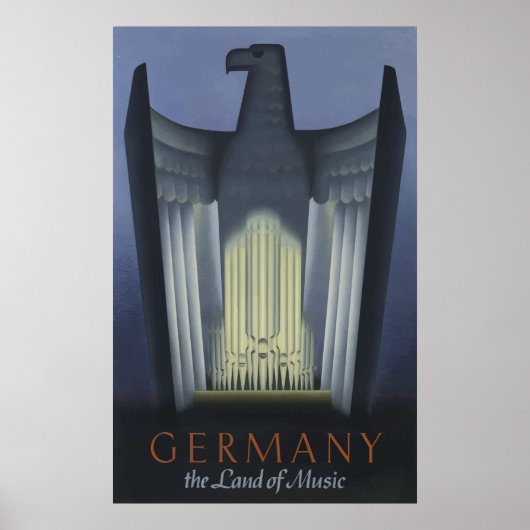Deutschland, Das Land der Musik Vintage Reiseplaka Poster (Vorne)
