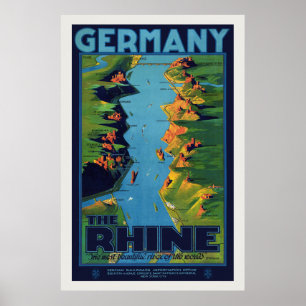 Deutschland Das Rhein-Vintage-Poster 1925 Poster