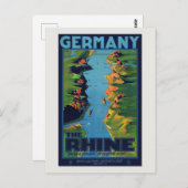 Deutschland Das Rhein-Vintage-Poster 1925 Postkarte (Vorne/Hinten)
