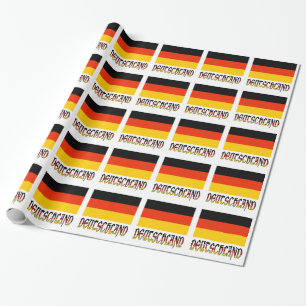 Deutschland Deutsche Flagge gekachelt Schwarz Pers Geschenkpapier