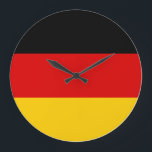 Deutschland (deutsche Flagge) Große Wanduhr<br><div class="desc">Anpassbare World Flag Produkte - Bitte fühlen Sie sich frei,  Ihren Text hinzuzufügen.</div>