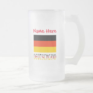 Deutschland Deutsche Flagge Rot Personalisierung Mattglas Bierglas