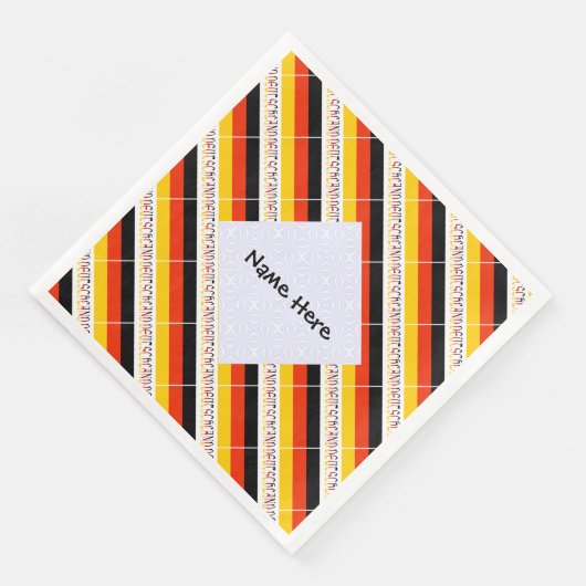 Deutschland Deutsche Flagge Schwarze Personalisier Serviette (Ecke)
