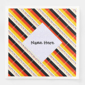 Deutschland Deutsche Flagge Schwarze Personalisier Serviette (Vorderseite)