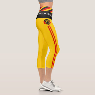 Deutschland & Deutschland Flag Mode, Fitness, Spor Capri Leggings