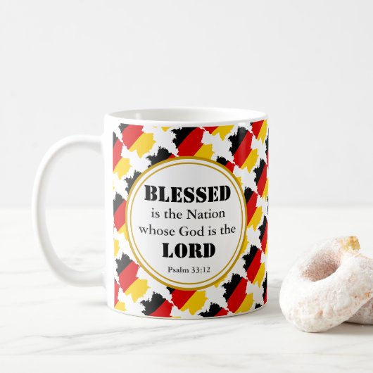 DEUTSCHLAND Deutschland Gesegnet Monogram Christli Kaffeetasse (Mit Donut)
