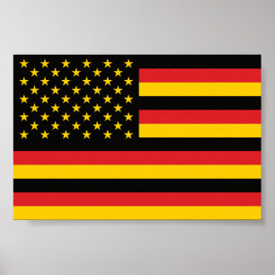 Deutschland Deutschland USA USA Staaten US-Flagge Poster