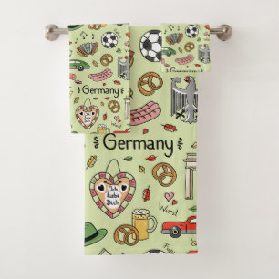 Deutschland Doodles Badhandtuch Set