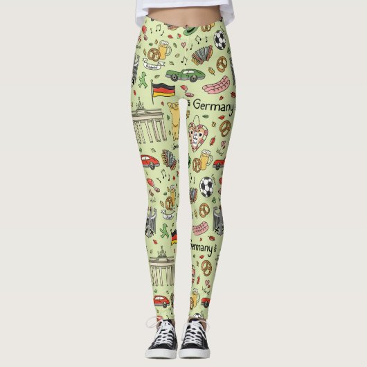 Deutschland Doodles Leggings (Vorderseite)