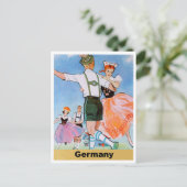 Deutschland, Ehepaare, die in Volkstrachten Polka  Postkarte (Stehend Vorderseite)