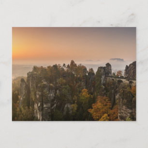 Deutschland Elbe Sandstone Berge Sunrise View Postkarte