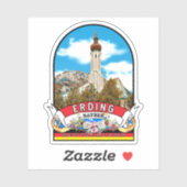 Deutschland Erding Vintage souvenir Aufkleber (Blatt)