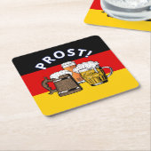 DEUTSCHLAND FLAG Cartoon Cheers Beers Prost Rechteckiger Pappuntersetzer (angewinkelt)