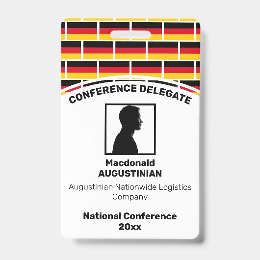 DEUTSCHLAND FLAG Foto-ID Ausweis (Vorderseite)