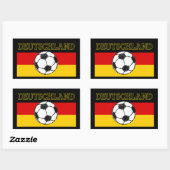 DEUTSCHLAND FLAG | FUSSBALL RECHTECKIGER AUFKLEBER (Blatt)
