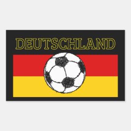 DEUTSCHLAND FLAG | FUSSBALL RECHTECKIGER AUFKLEBER
