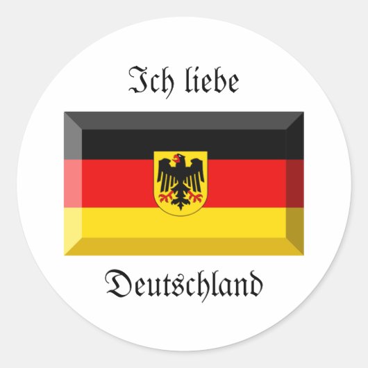 Deutschland Flag Gem Runder Aufkleber (Vorderseite)