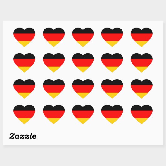 Deutschland Flag Herzsticker Herz-Aufkleber (Blatt)