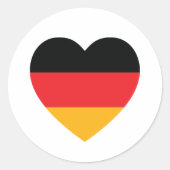 Deutschland Flag Herzsticker Runder Aufkleber (Vorderseite)
