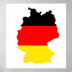 Deutschland - Flag-Karte Poster