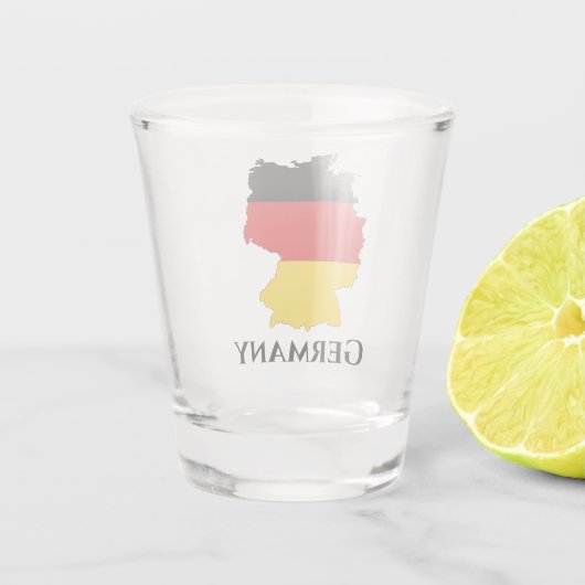 Deutschland Flag Karte Schnapsglas (Rückseite)