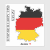 Deutschland Flag Map Kontur Aufkleber (Blatt)