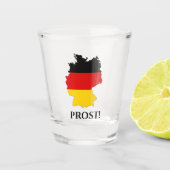 Deutschland Flag Map Prost Cheers Schnapsglas (Vorderseite)