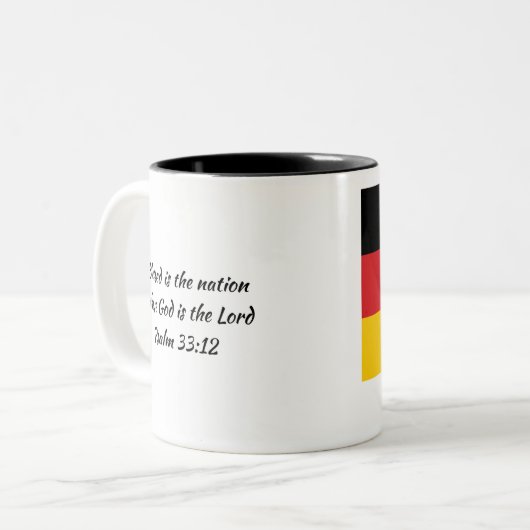 DEUTSCHLAND FLAG MAP Scripture Maßgeschneidert Whi Zweifarbige Tasse (Vorderseite Links)