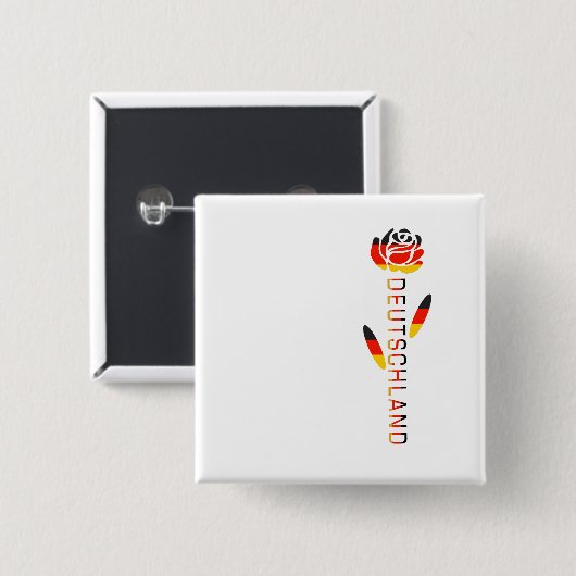 Deutschland Flag-Rose Button (Vorne & Hinten)