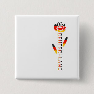 Deutschland Flag Rose Button