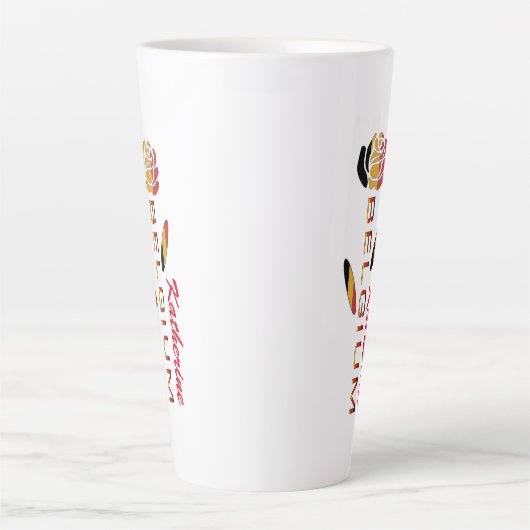 Deutschland Flag Rose Personalisiert Große Latte T Milchtasse (Vorderseite)