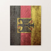 Deutschland-Flagge auf altem hölzernem Korn Puzzle (Vertikal)