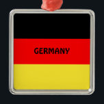 Deutschland:Flagge Deutschlands Silbernes Ornament<br><div class="desc">Flag von Deutschland Weihnachtsschmuck.</div>