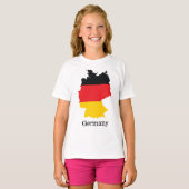 Deutschland-Flagge in der Karte Souvenir-Design T-Shirt (Vorne ganz)